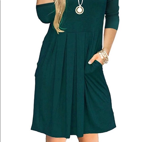 Knee length fall dress, comes in S,M,L,XL - Picture 7 of 8